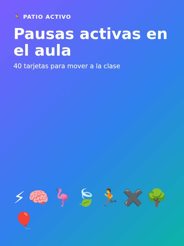 Portada: Pausas activas en el aula: 40 tarjetas